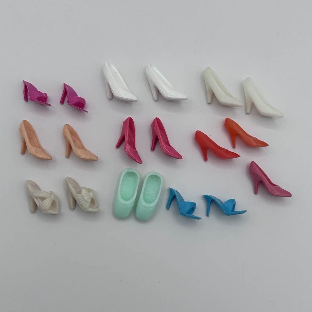 Vtg Barbie Shoes HTF Vintage Japan Philippines Heels Flats Pink Blue
